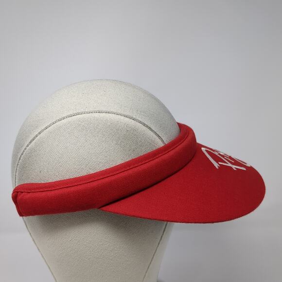 Ping Golf Sun Visor Cap Red One Size Wide Embroidered Vintage Sun Protection USA - Picture 5 of 8
